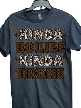 Kinda Boujee  Black Graphic Tee